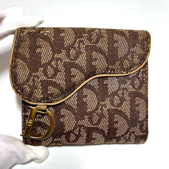 Christian Dior Trotter Saddle Canvas Leather Bifold Wallet - Picture 3 of 17